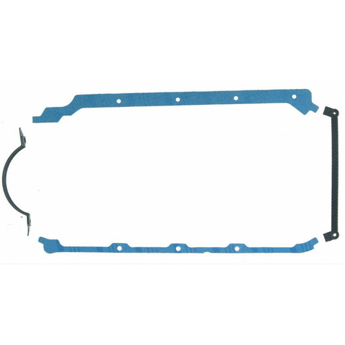 FELPRO Oil Pan Gasket, Multi-Piece, Rubber-Coated Fiber, For Chevrolet, Big Block, Each