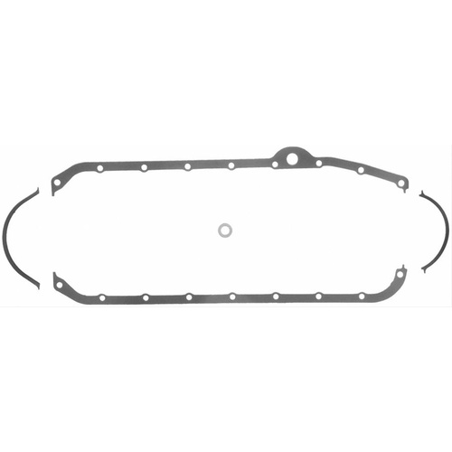 FELPRO Oil Pan Gasket, Multi-Piece, Rubber/Steel Core, For Chevrolet, Small Block, Kit