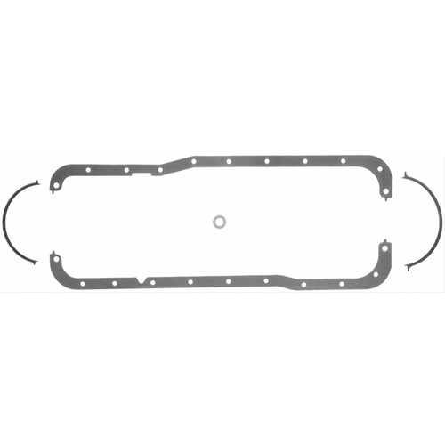 FELPRO Oil Pan Gasket, Multi-Piece, Rubber/Steel Core, For Ford, 351W, Kit