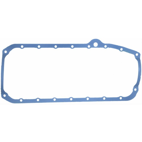 FELPRO Oil Pan Gasket, 1-Piece, Rubber/Steel Core, For Chevrolet, Small Block, L/H Dipstick, Thick Seal, Each