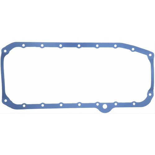FELPRO Oil Pan Gasket, 1-Piece, Rubber/Steel Core, For Chevrolet, Small Block, R/H Dipstick, Thick Seal, Each