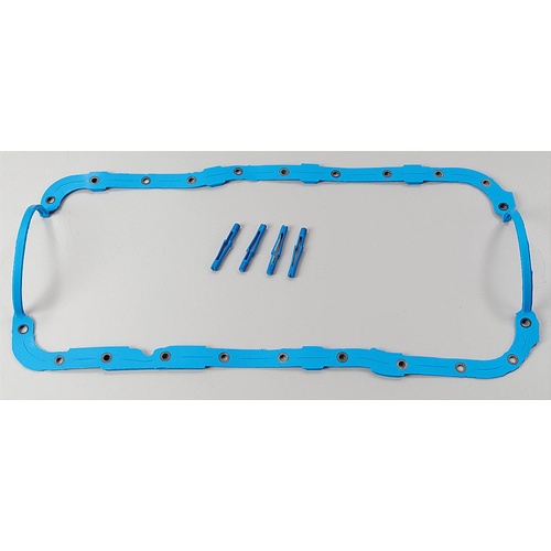 Oil Pan Gasket, 1-Piece, Rubber/Steel Core, Ford 1987-91, 351W, Each