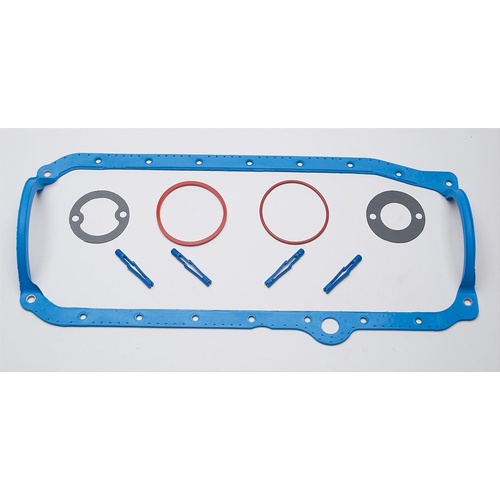 FELPRO Oil Pan Gasket, 1-Piece, Rubber/Steel Core, Suit 1 Piece Rear Main, For Chevrolet, For GMC, 5.0/5.7L, Each