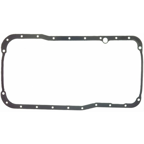 FELPRO Oil Pan Gasket, One-Piece, Rubber, For Ford, 5.8L, V8, Each