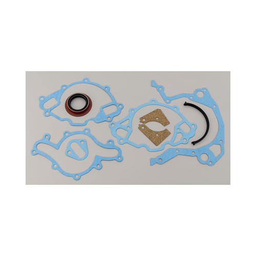 FELPRO Gaskets, Timing Cover Set, Front Entry Seal, Cork/Rubber, For Ford, Windsor, Small Block Kit, Late/EFI.