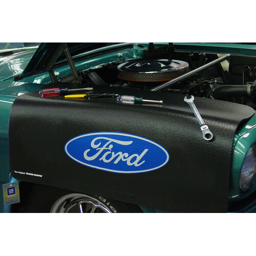 Fender Gripper Fender Cover, For Ford Blue Oval Logo, Each