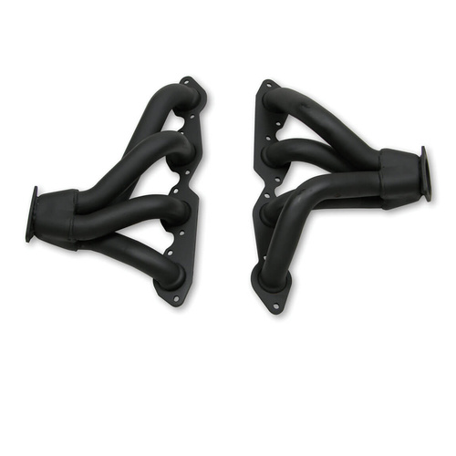 Flowtech Headers, 2.50 inch Collector Dia., Block Hugger, 1-3/4 inch Tube Dia., Big Block For Chevrolet, Black Paint, Set