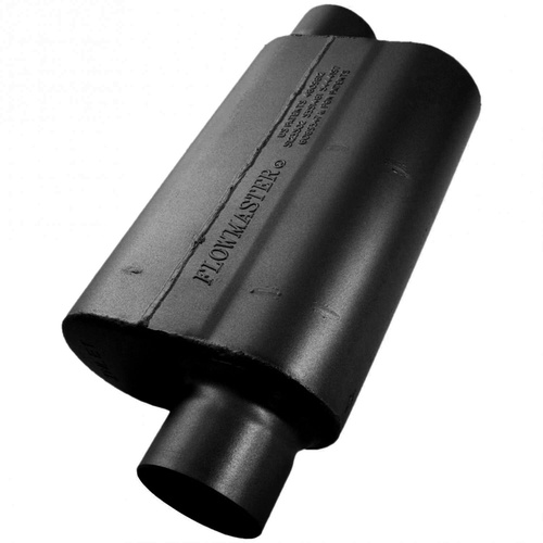 Flowmaster Resonator, Steel, Aluminized, 3 in. Inlet/Outlet, 17 in. Length, 4 in. Diameter, Each