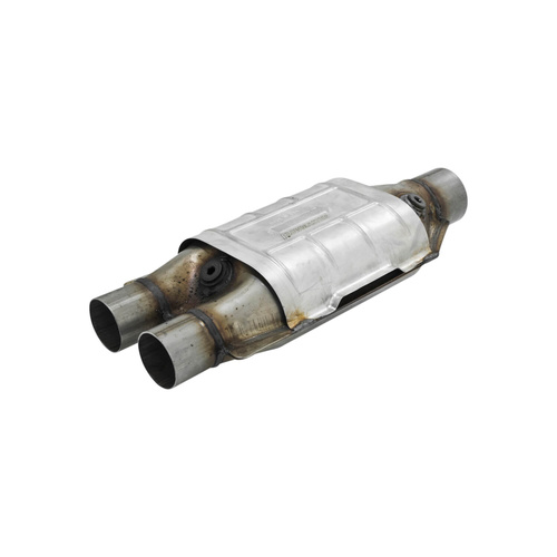 Flowmaster Catalytic Converter, Ceramic Substrate, Dual 2 in. Slip Fit Inlets, Single 2 in. Slip Fit Outlet, Each