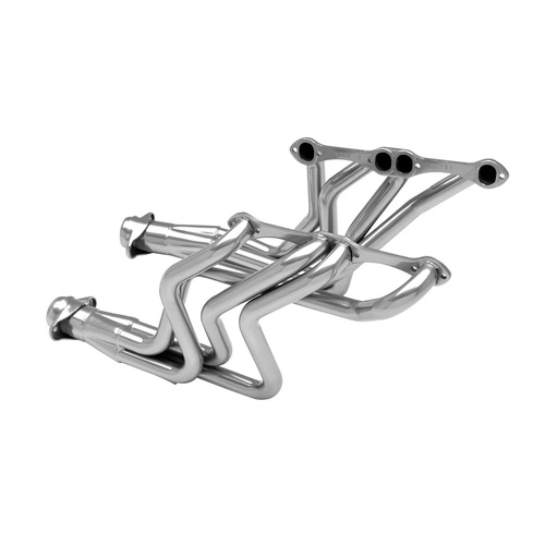Flowmaster Headers, 3.00 in. Collector Dia., Long Tube, 1-5/8 in. Tube Dia., For Chevrolet Small Block Gen I, Silver Ceramic, Set