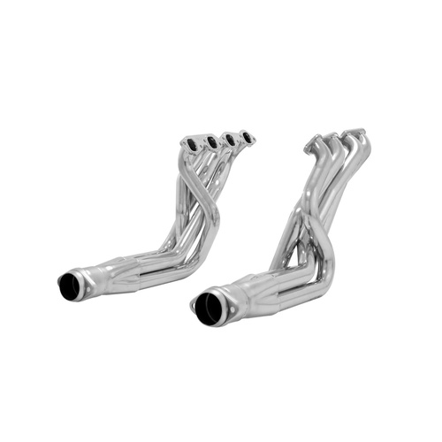 Flowmaster Headers, 3.50 in. Collector Dia., Long Tube, 2 in. Tube Dia., Big Block For Chevrolet, Silver Ceramic, Set