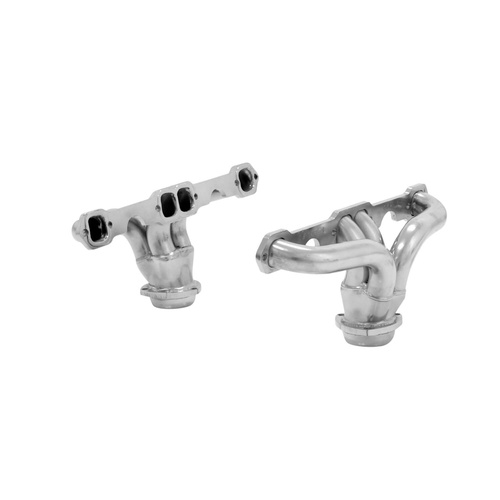 Flowmaster Headers, Block Hugger, 1-5/8 in. Tube Dia., For Chevrolet Small Block Gen I, Silver Ceramic, Set