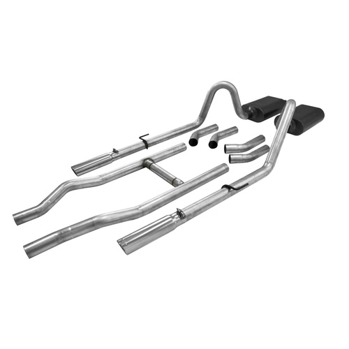 Flowmaster Exhaust System, American Thunder Series, Crossmember-back, 2.5 in. Tubing Dia., 1955-1957 For Chevrolet, Stainless Steel, Kit