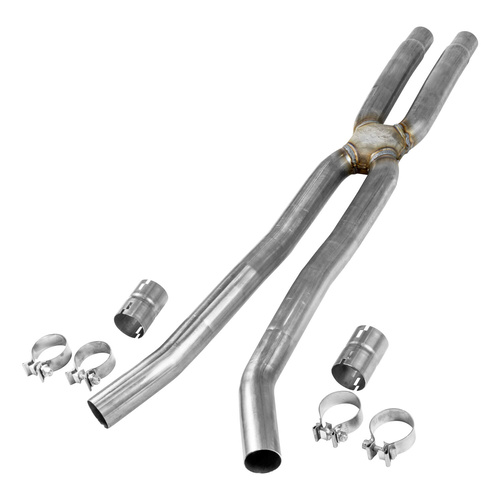 Flowmaster Exhaust Crossover Pipe, Scavenger X-Pipe, Stainless Steel, Natural, 2.50 in. Diameter, For Ford, 5.0L, Each
