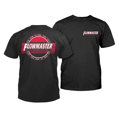 Flowmaster Logo T-Shirt, Black, Polyester/Cotton, Men's