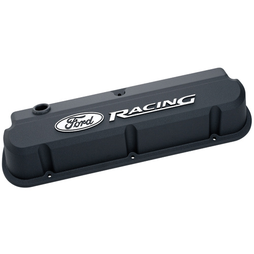 Ford Performance Parts Valve Covers, Cast Aluminium, Black Crinkle, Raised Milled For Ford Racing Logo, For Ford, 289, 302, 351W, Pair