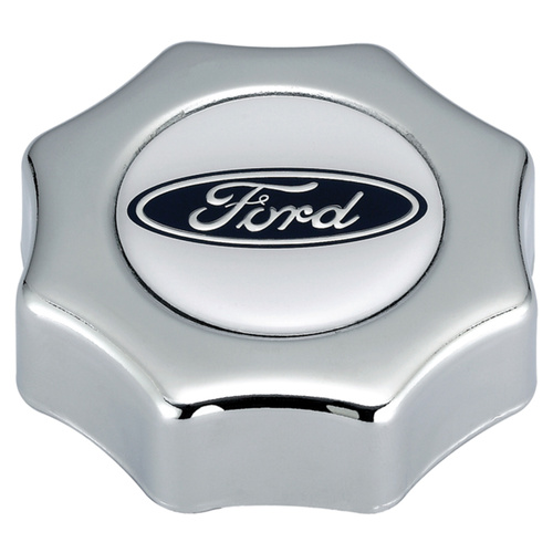 Ford Performance Parts Oil Fill Cap, Screw-in, Aluminium, Polished, For Ford, Oval Logo, Each