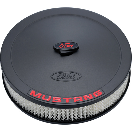 Ford Performance Parts Air Filter Assembly, 13 in. Diameter, Round, Steel, Black, 2.625 in. Filter Height, For Ford Mustang Logo, Each