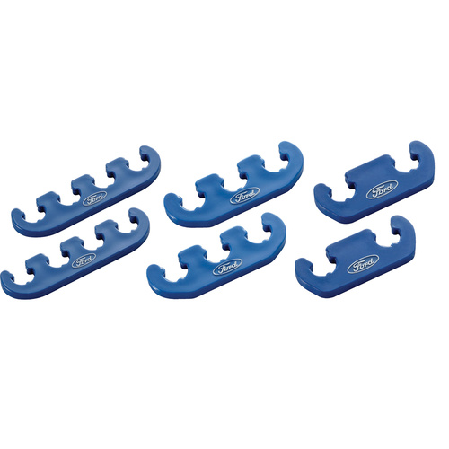 Ford Performance Parts Wire Dividers, Spark Plug, Plastic, Blue, For Ford Racing Logo, Set of 6