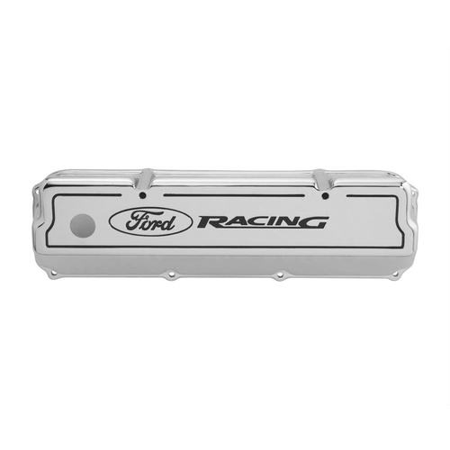 Ford Performance Parts Valve Covers, Tall, Cast Aluminium, Polished, For Ford Racing Logo, For Ford Cleveland, Modified, Pair
