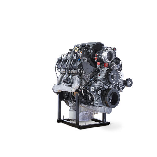 Ford Performance Parts Crate Engines, 5.0L Coyote Long Block. Steel Block, Aluminum Heads, 612 hp. 10.5.5:1 Compression, DOHC. Fuel Injected, Flexplat