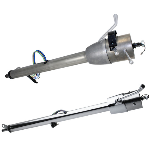 Flaming River Steering Column, Tilt, 2 In Dia., 28 in. Length 1 DD Std Lens Polished Stainless, Each