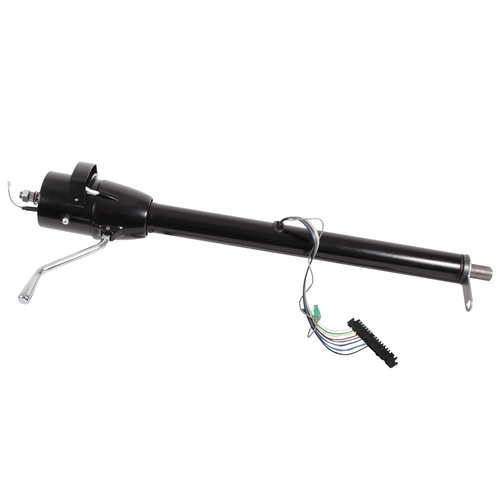 Flaming River Steering Column, Tilt, 2 In Dia., Custom Length 1 in. DD Black Powdercoat Finish Custom Column , Each