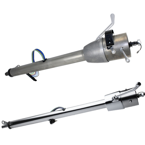 Flaming River Steering Column, Tilt, 2 In Dia., 30 in. Length w/ Neutral Safety Mill Finish, Each