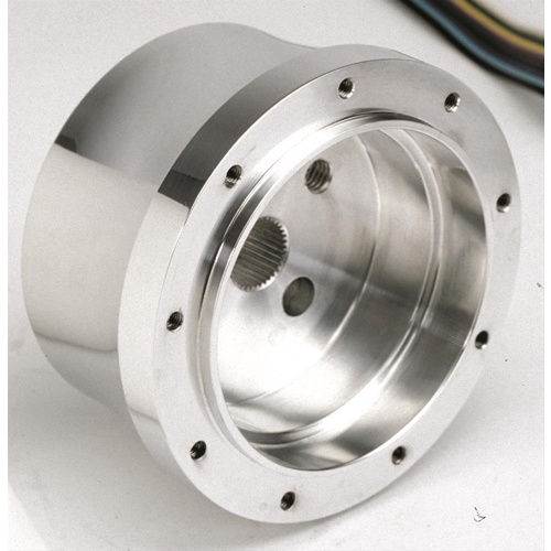 Flaming River Steering Wheel Adapter, Steering Wheel 9 bolt - Polished Aluminum Custom Color Powdercoat, Each