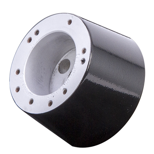 Flaming River Steering Wheel Adapter, Pol. Tapered 5&6 bolt Combination for GM column Black Powdercoat, Each