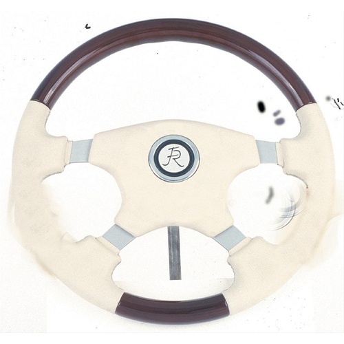 Flaming River Steering Wheel, Fruitwood Luxury 15 inch Bone, Each