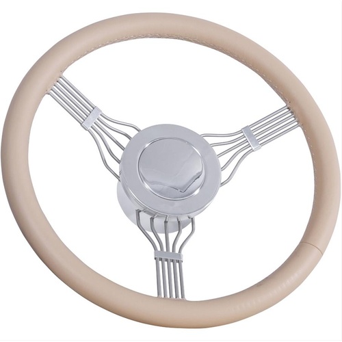 Flaming River Steering Wheel, Banjo Steering Wheel Light Tan Horn Included, Each