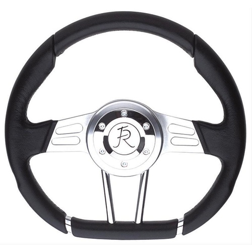 Flaming River Steering Wheel, D Shaped Wheel - Black 13.5 inch, Each