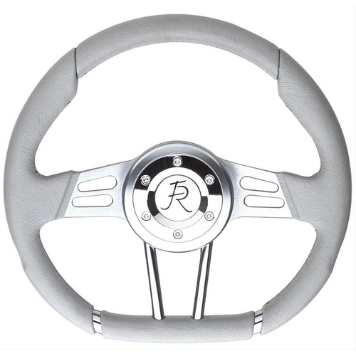 Flaming River Steering Wheel, D Shaped Wheel - Light Grey 13.5 inch, Each