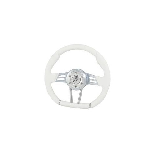 Flaming River Steering Wheel, D-Shaped 13.5 inch White, Each