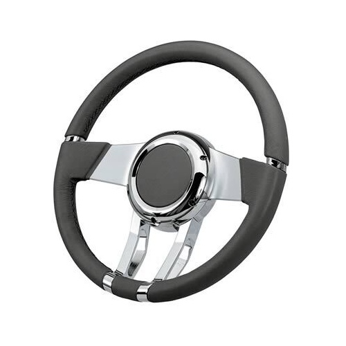 Flaming River Steering Wheel, Waterfall 13.8 in. Slate Gray Steering Wheel, Each