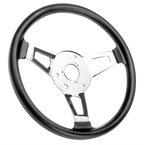 Flaming River Steering Wheel Tuff Wheel New Leather Design Black, Alum Spoke POL