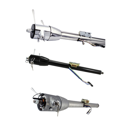 Flaming River Steering Column, Tilt, Stainless Steel, Black, 28.00 in. Length, Floor Shift, Universal, Each