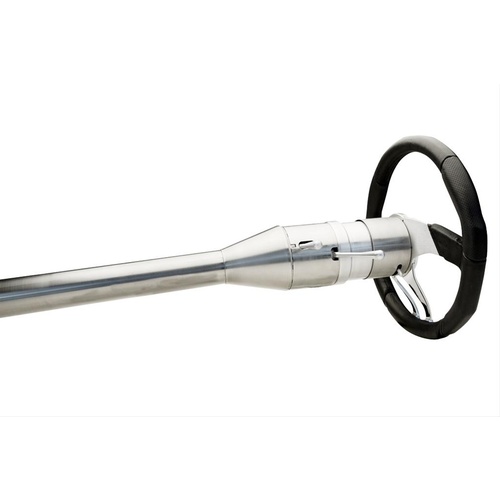 Flaming River Steering Column, Top Hat Tele, Tilt, 30 in., Stainless Steel, Black Powdercoated, Floor Shift, Universal, Each