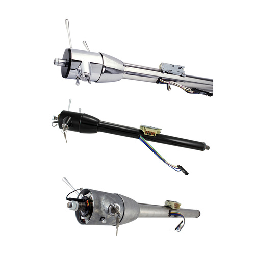 Flaming River Steering Column, Floorshift, Muscle Car Tilt Key 1 in. 48 Spline, 33 in. Length, Polished Stainless, Each