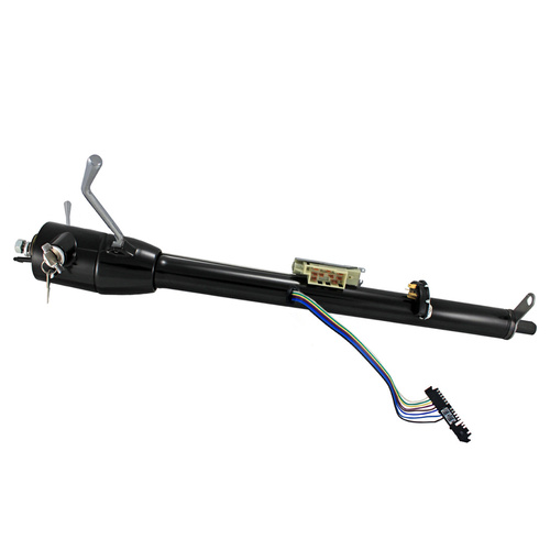 Flaming River Steering Column, Tilt, GM Key, 2 in. Dia. Black powdercoat finish custom Length Column, Each