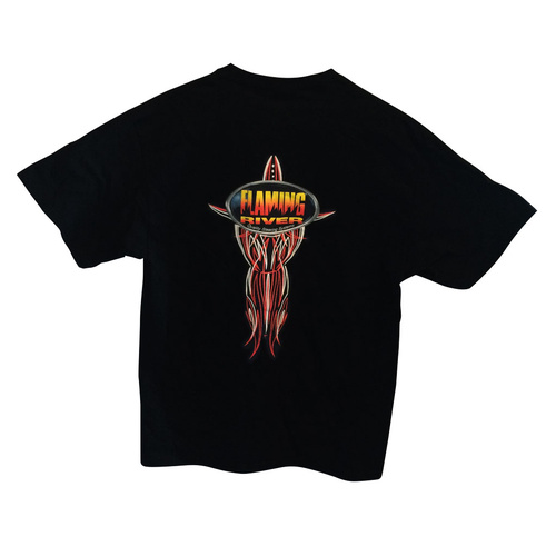 Flaming River Apparel, Pinstripe Design T-Shirt, Specify Size(Lg, XL, 2X, 3X), Black,