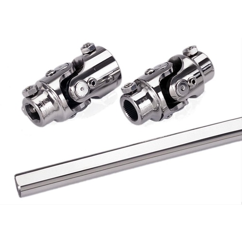 Flaming River Universal Joint Kit, Nickel 1in. DD Column, 3/4in. -36 Box w/ 22in. DD Shaft