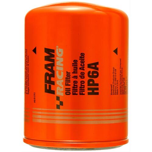 Fram Oil Filter, Racing HP Series, 1 1/2 in.-12 UNF-2B Thread, 6.120 in. High, requires, remote filter head, Each