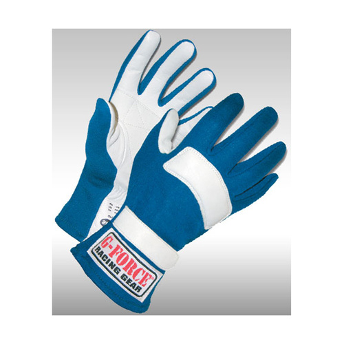 G-Force Gloves G1 Single Layer Nomex/Leather 2X-Large Blue Pair SFI 3.3/1