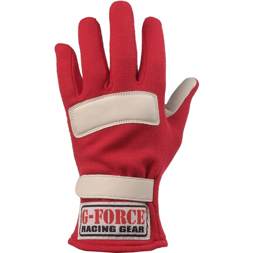 G-Force Gloves, G5, Double Layer, Nomex/Leather, Youth Medium, Red, Pair