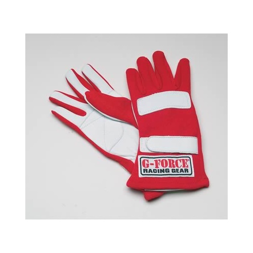 G-Force Gloves, G5, Double Layer, Nomex/Leather, Large, Red, Pair
