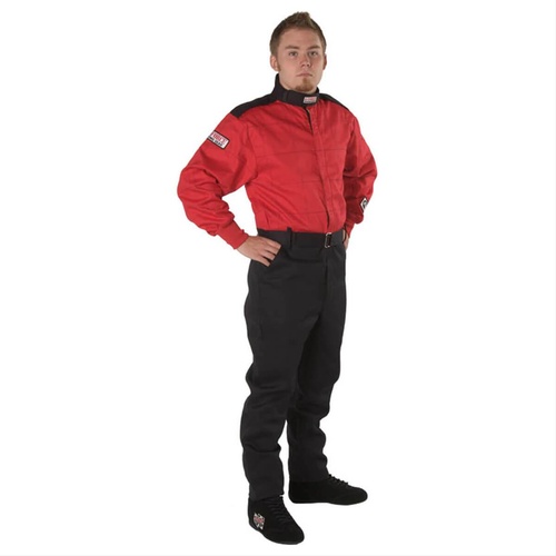 G-Force Driving Jacket, GF125, Single Layer, Pyrovatex, Red, SFI 3.2A/1, Youth Large, Each