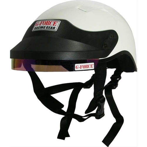 G-Force Half Helmet, Pro Force DOT Crew, XXL, Nylon Liner, White, Each