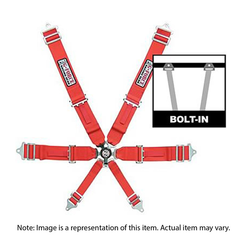 G-Force Racing Harness Complete Camlock Individual-Type Bolt-In Floor/Roll Bar Mount Red Each Out Of Date